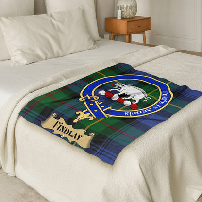 Scottish Clan Findlay Crest Tartan Blanket