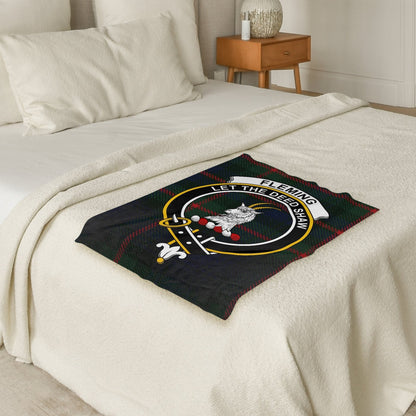 Scottish Clan Fleming Crest Tartan Blanket