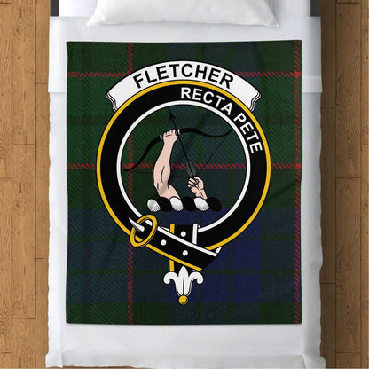 Scottish Clan Fletcher Crest Tartan Blanket