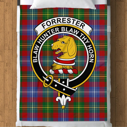 Scottish Clan Forrester Crest Tartan Blanket