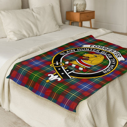 Scottish Clan Forrester Crest Tartan Blanket