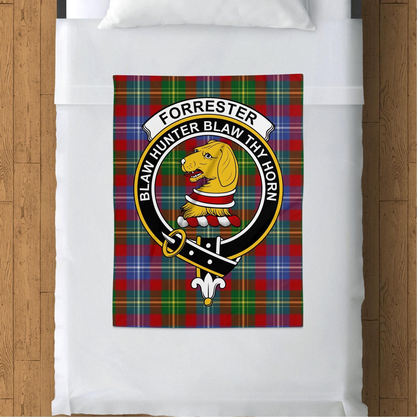 Scottish Clan Forrester Crest Tartan Blanket