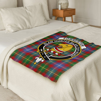 Scottish Clan Forrester Crest Tartan Blanket