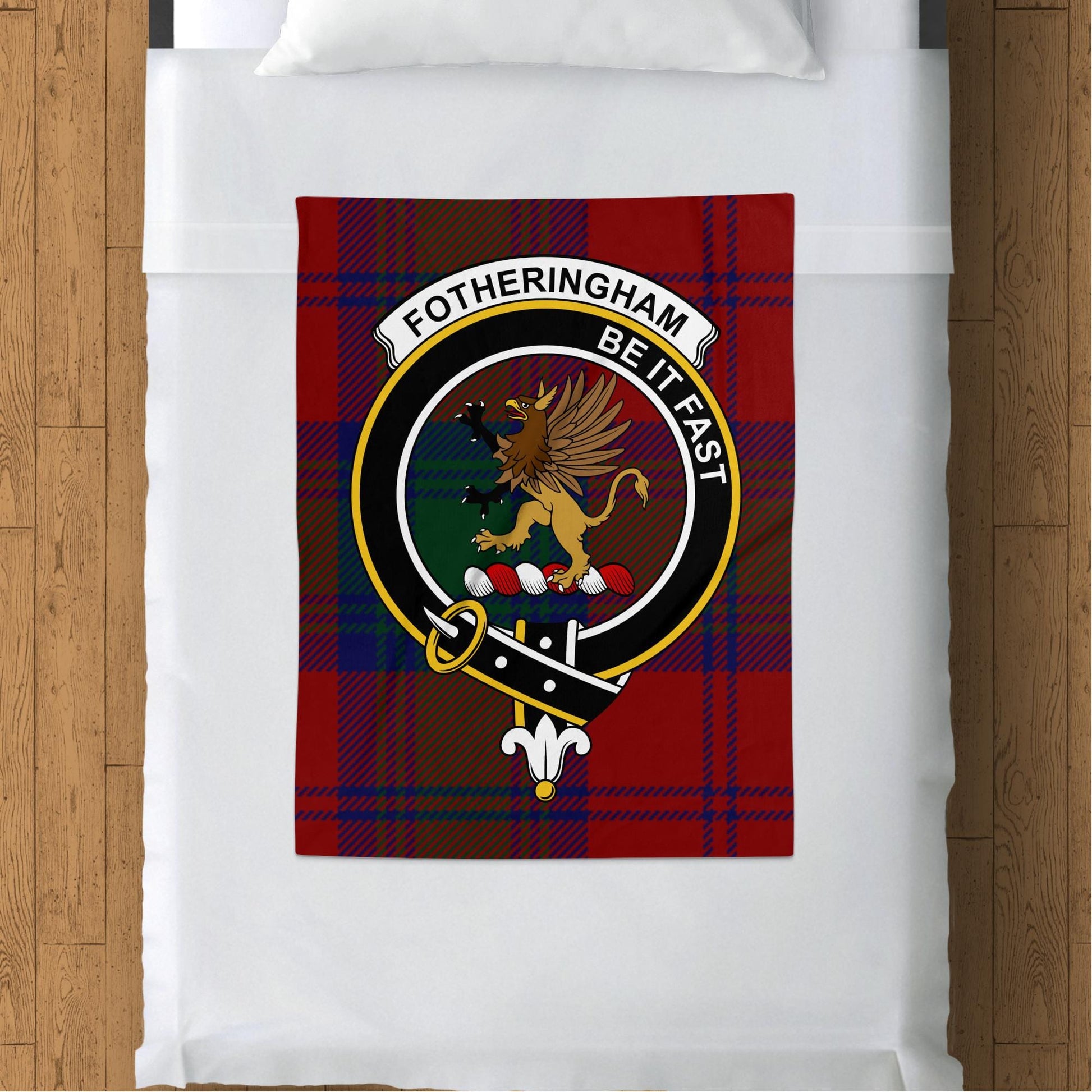 Scottish Clan Fotheringham Crest Tartan Blanket