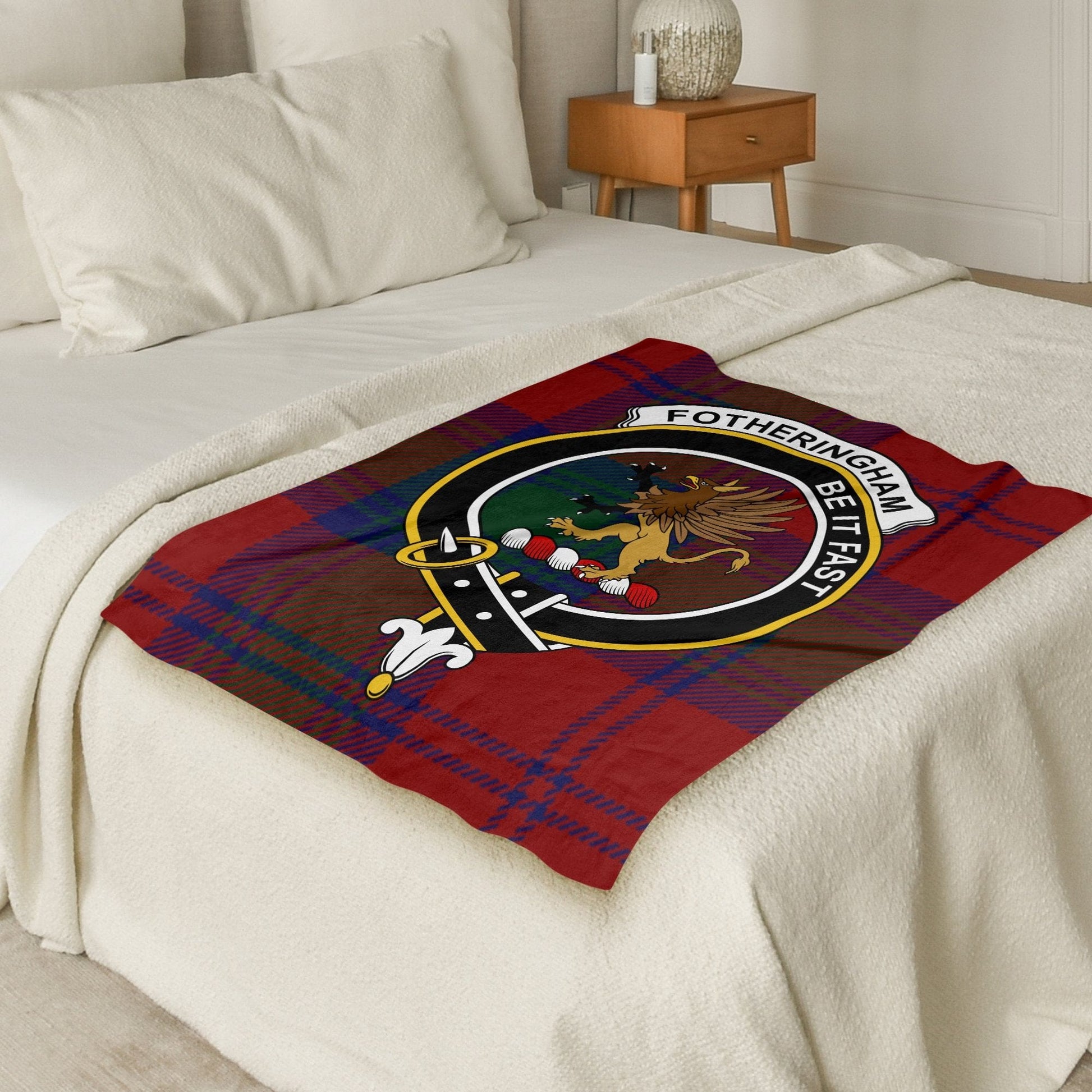 Scottish Clan Fotheringham Crest Tartan Blanket