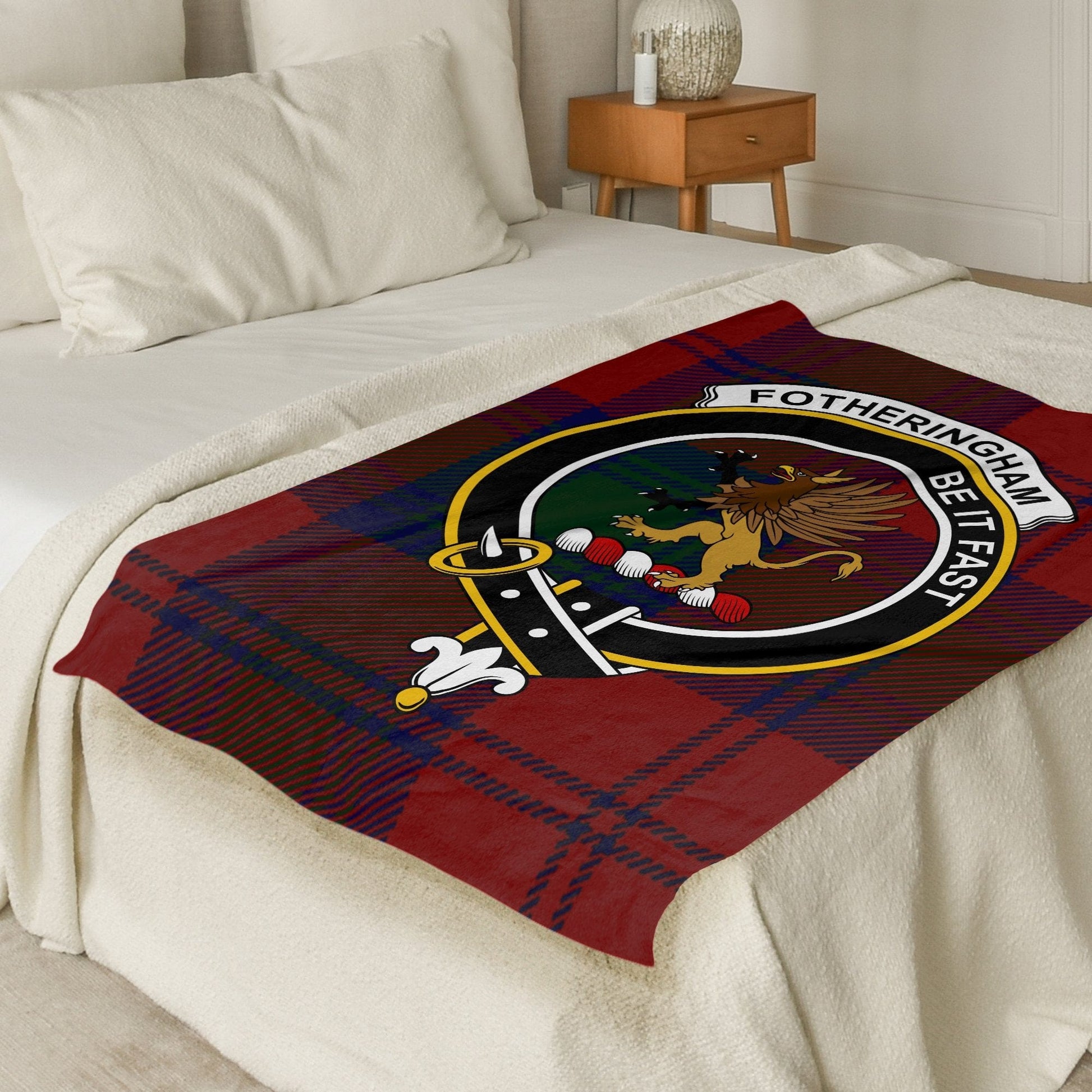 Scottish Clan Fotheringham Crest Tartan Blanket