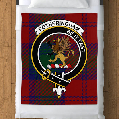 Scottish Clan Fotheringham Crest Tartan Blanket