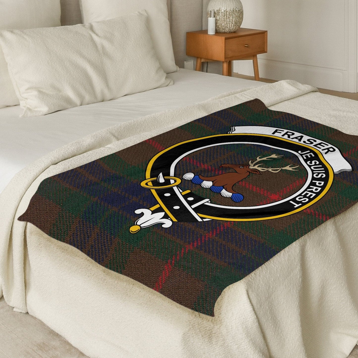 Scottish Clan Fraser Crest Tartan Blanket