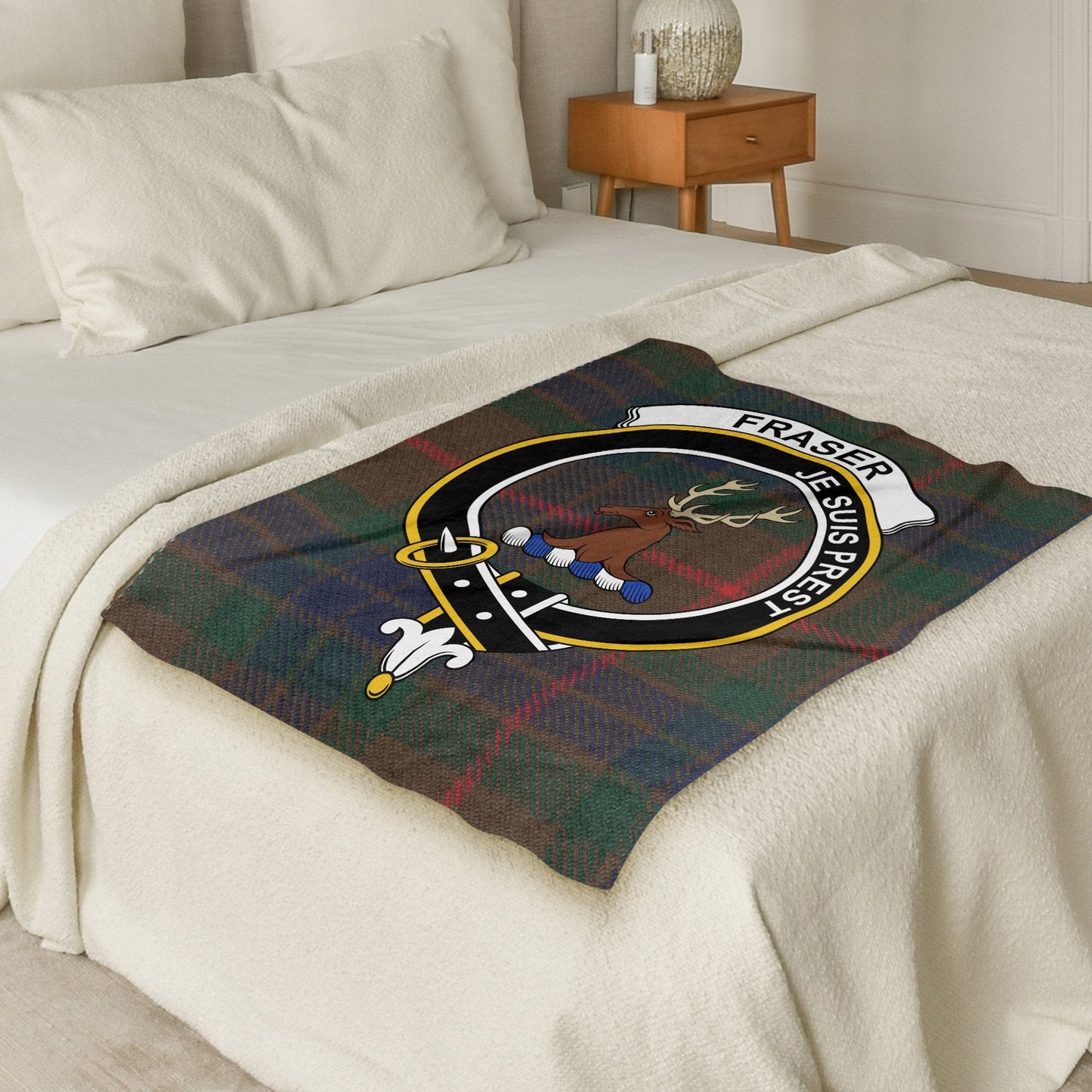 Scottish Clan Fraser Crest Tartan Blanket