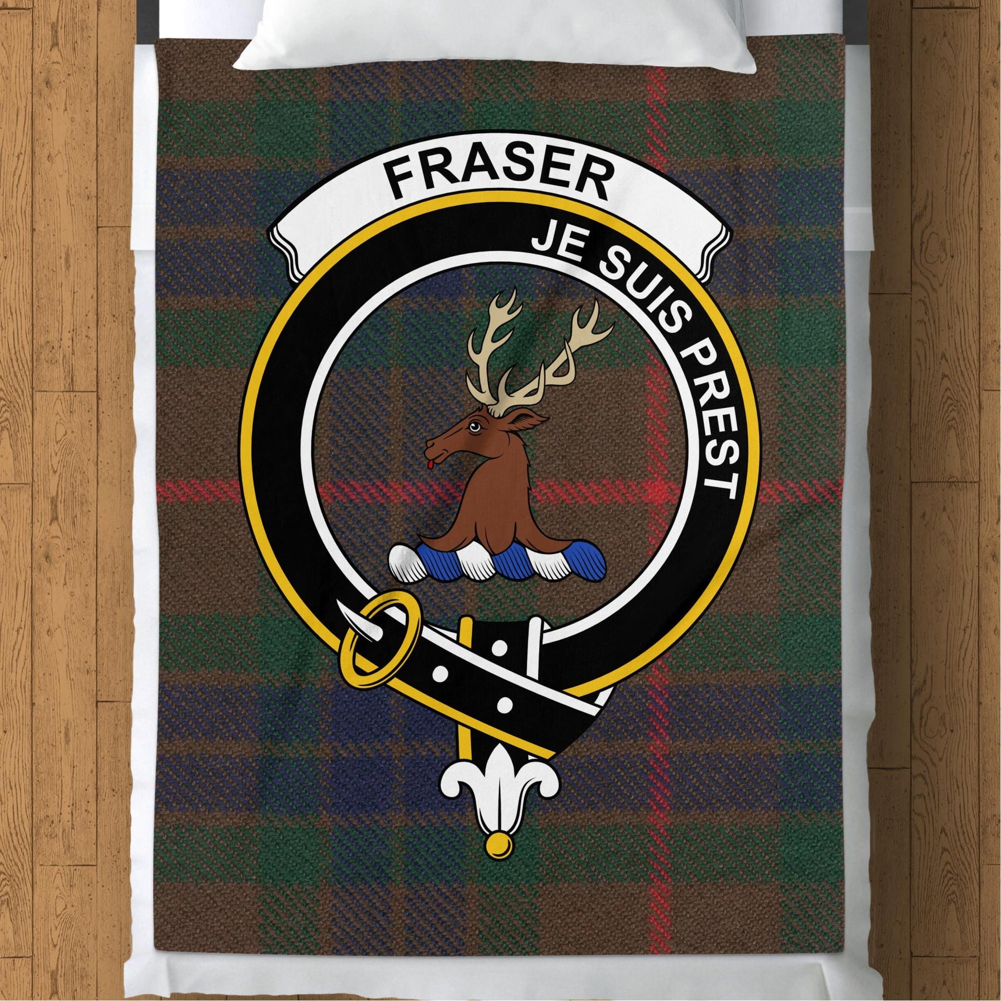 Scottish Clan Fraser Crest Tartan Blanket