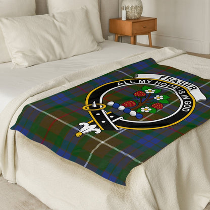 Scottish Clan Fraser Crest Tartan Blanket