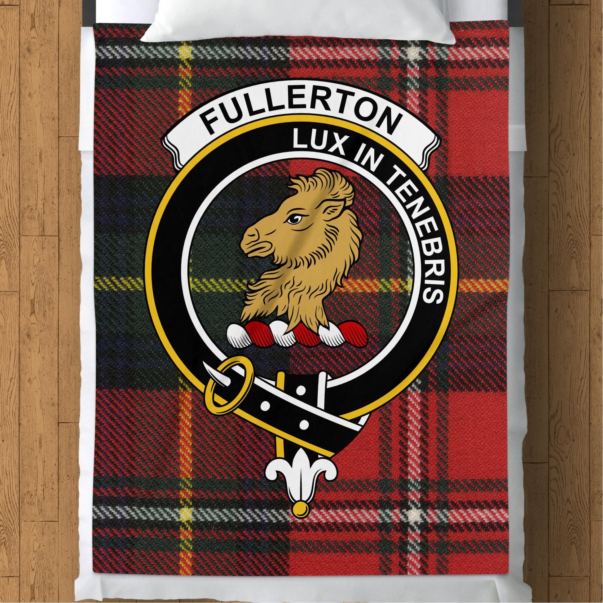 Scottish Clan Fullerton Crest Tartan Blanket