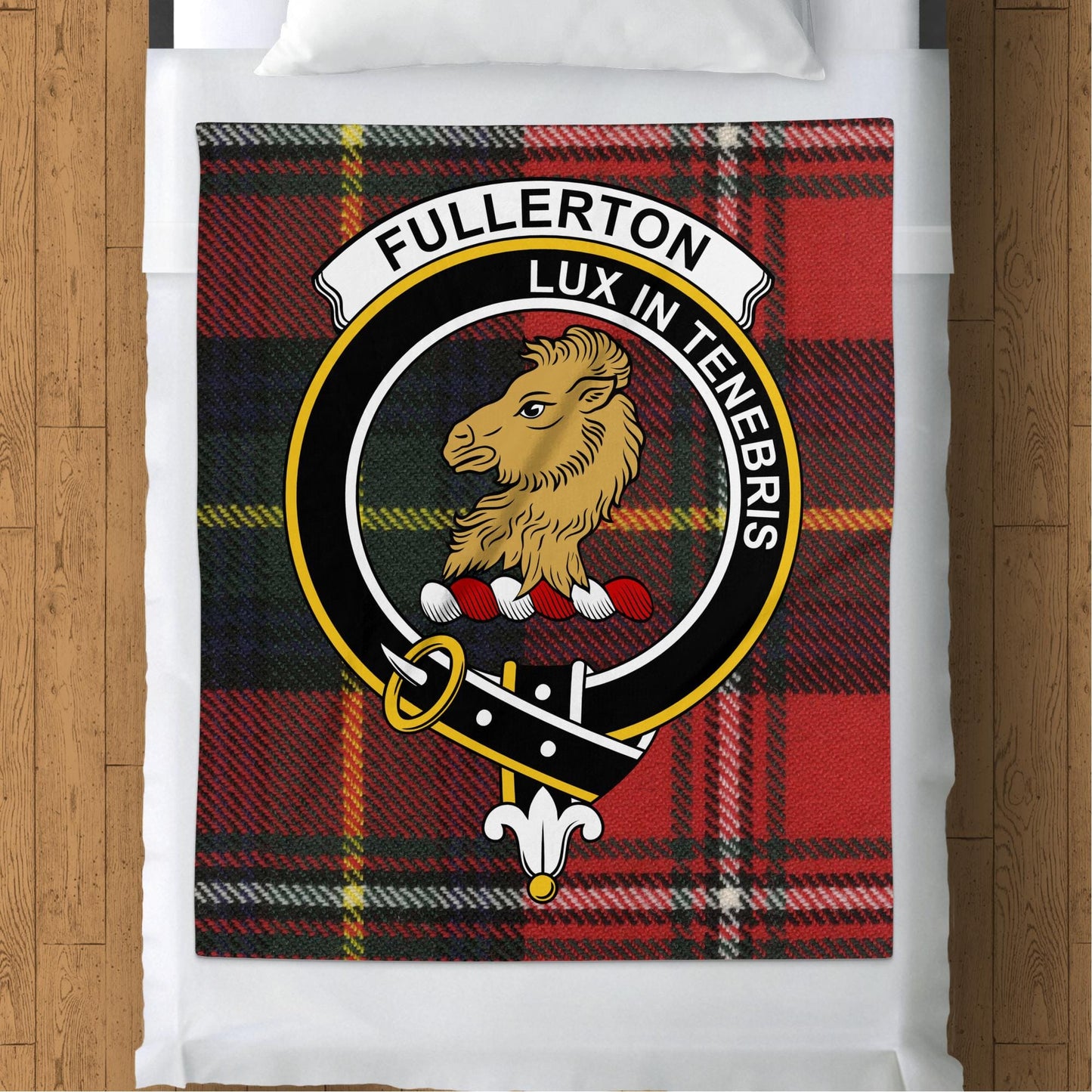 Scottish Clan Fullerton Crest Tartan Blanket