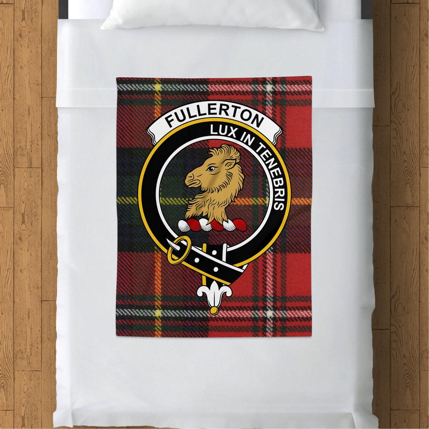 Scottish Clan Fullerton Crest Tartan Blanket