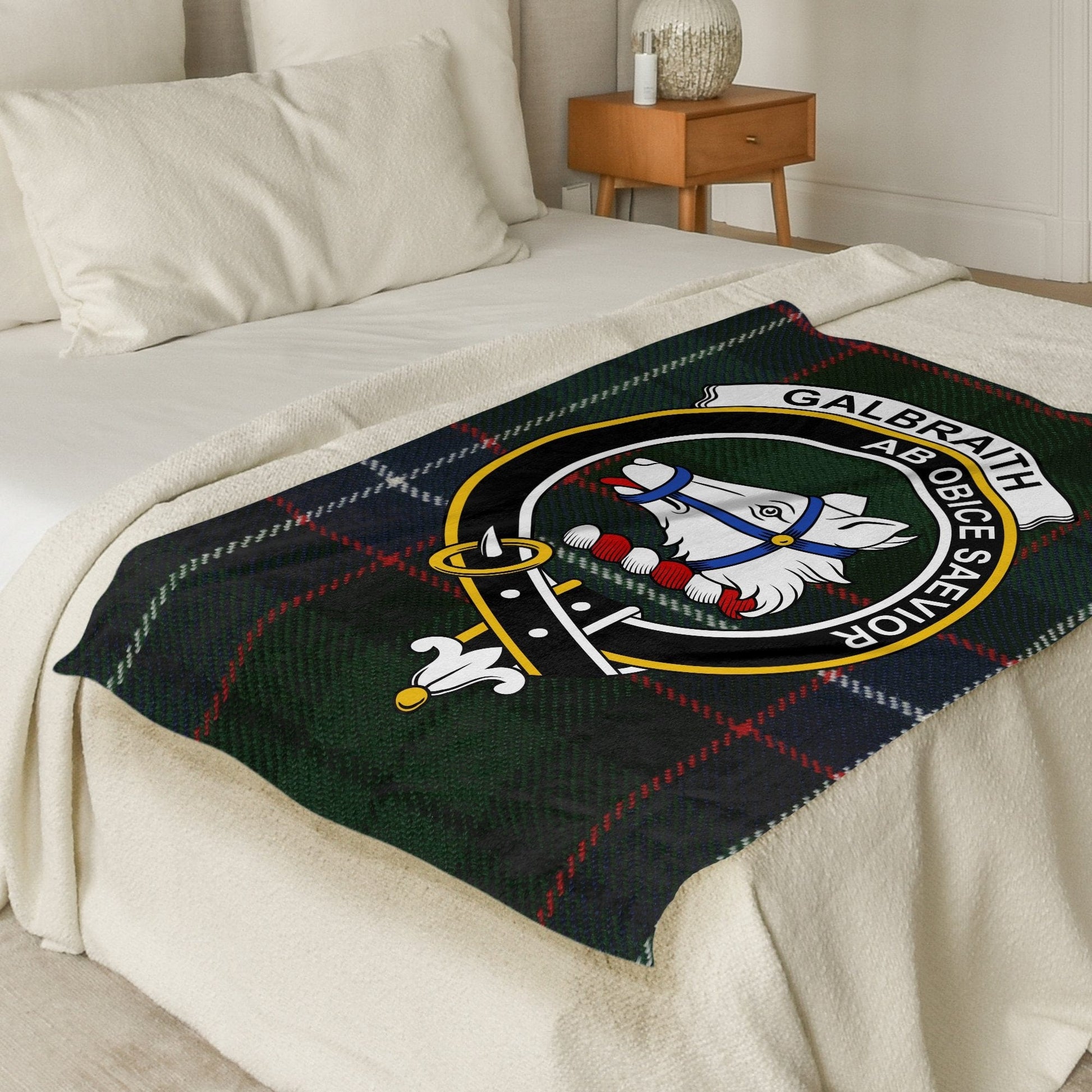 Scottish Clan Galbraith Crest Tartan Blanket