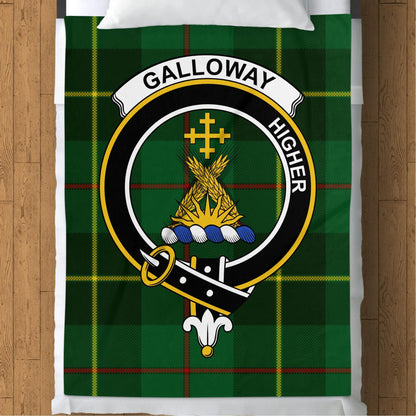 Scottish Clan Galloway Crest Tartan Blanket