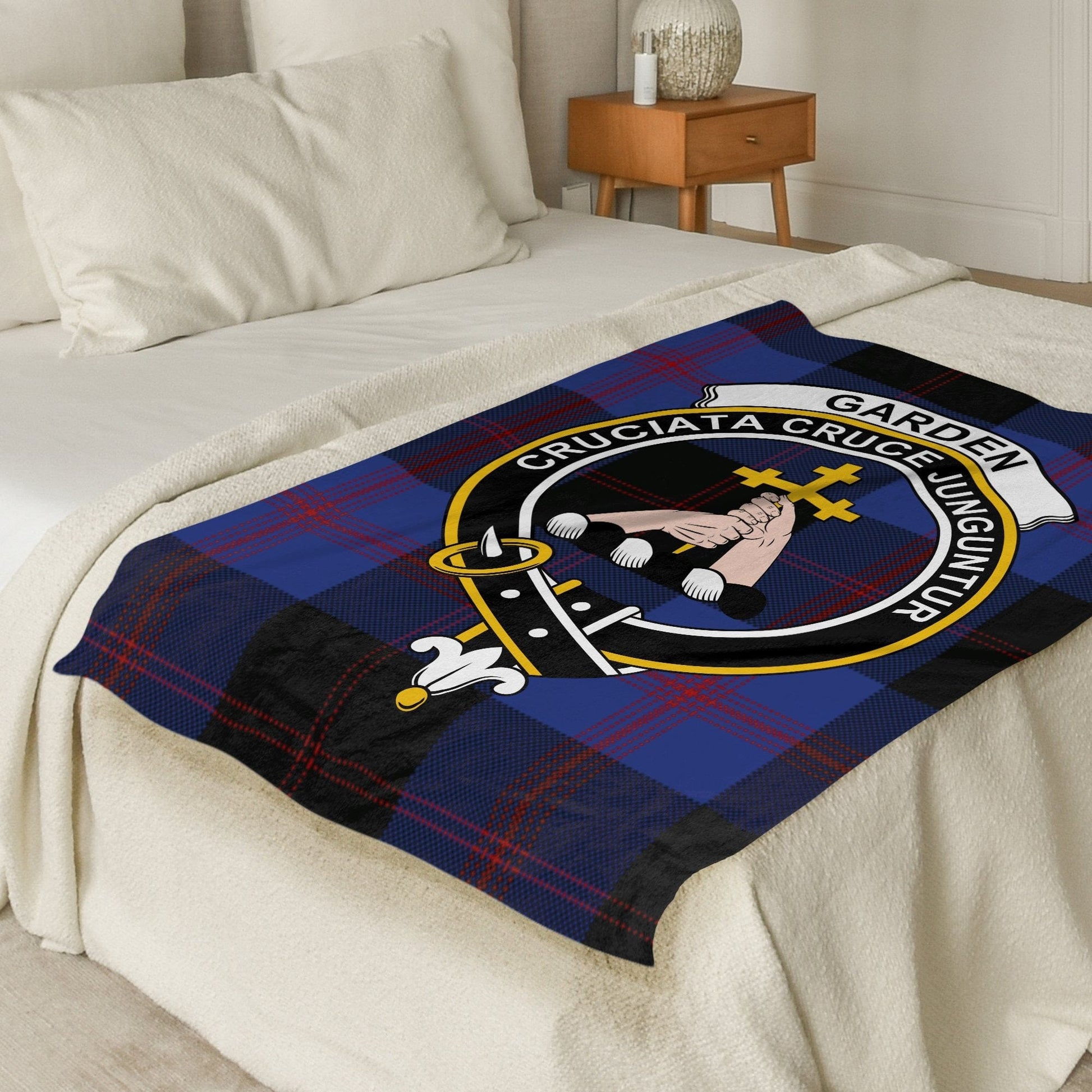 Scottish Clan Garden Crest Tartan Blanket