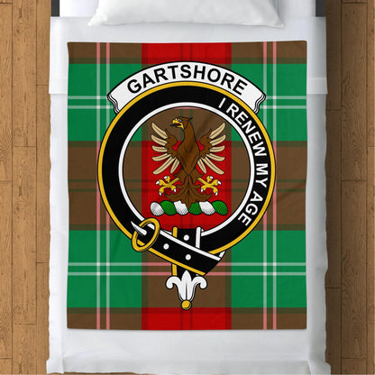 Scottish Clan Gartshore Crest Tartan Blanket