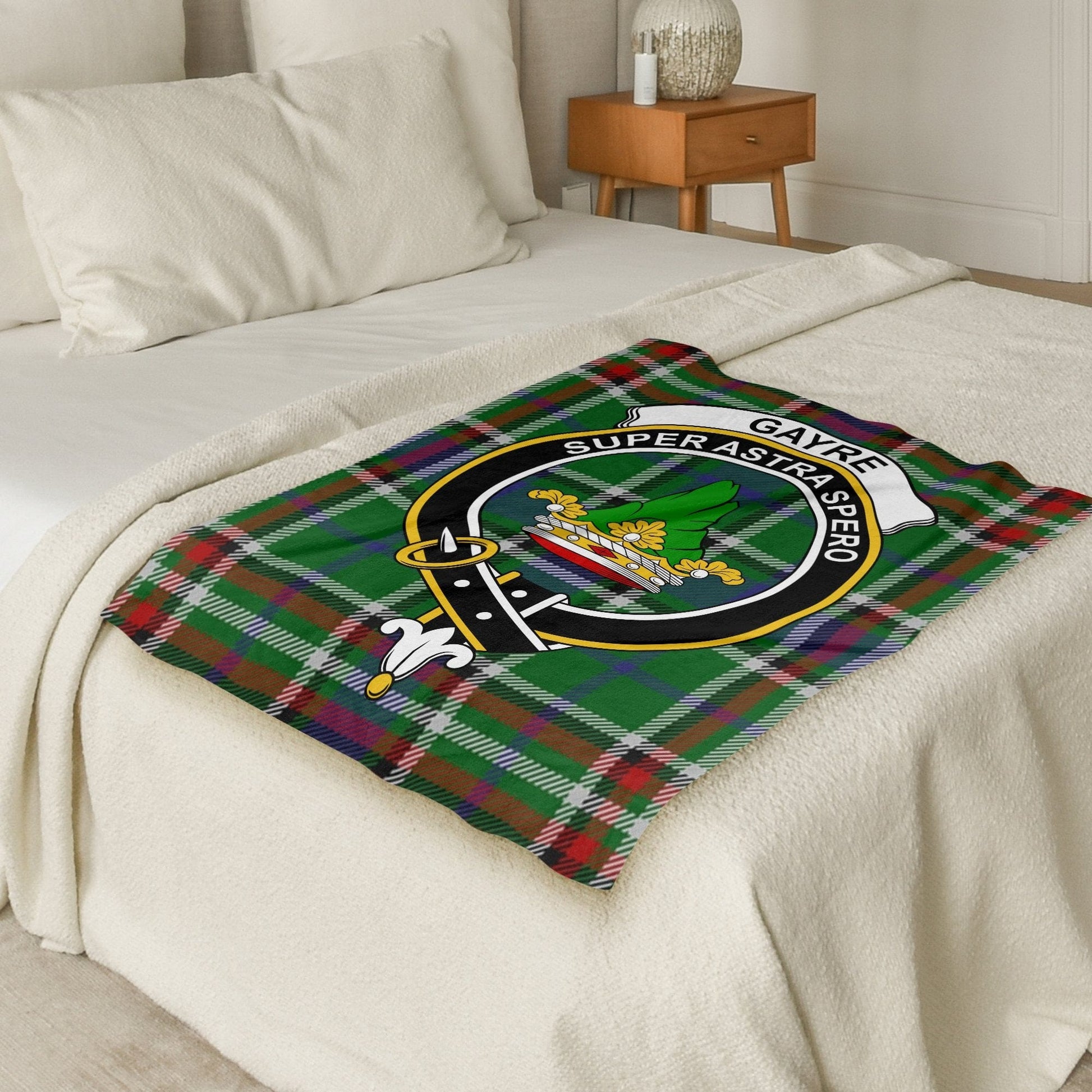 Scottish Clan Gayre Crest Tartan Blanket