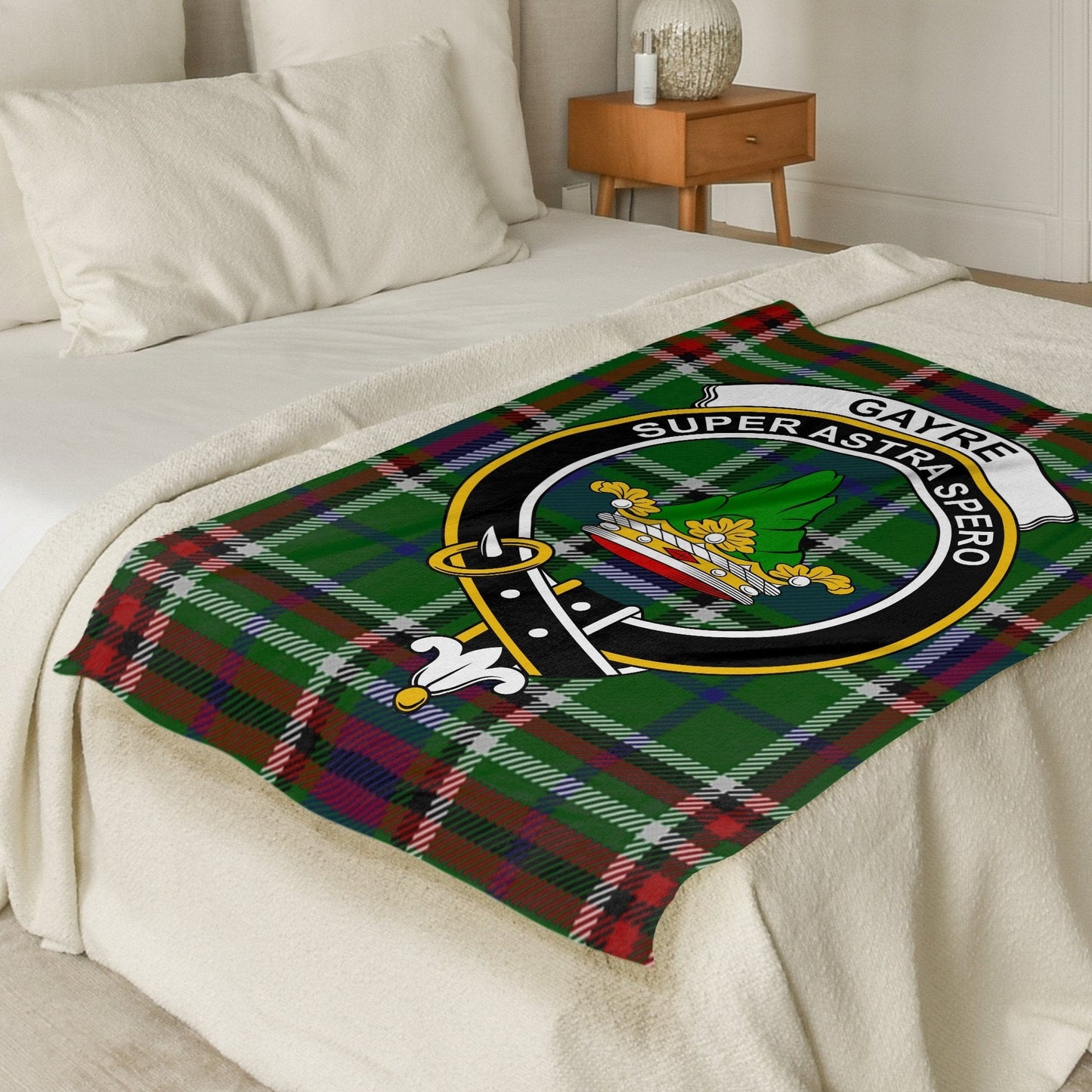 Scottish Clan Gayre Crest Tartan Blanket