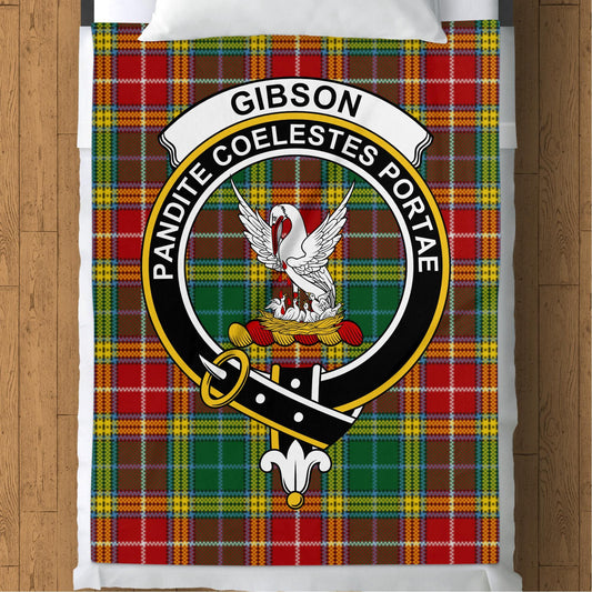 Scottish Clan Gibson Crest Tartan Blanket