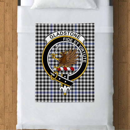 Scottish Clan Gladstone Crest Tartan Blanket