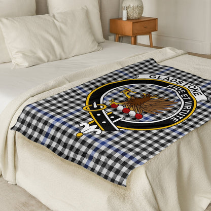 Scottish Clan Gladstone Crest Tartan Blanket