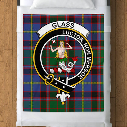 Scottish Clan Glass Crest Tartan Blanket