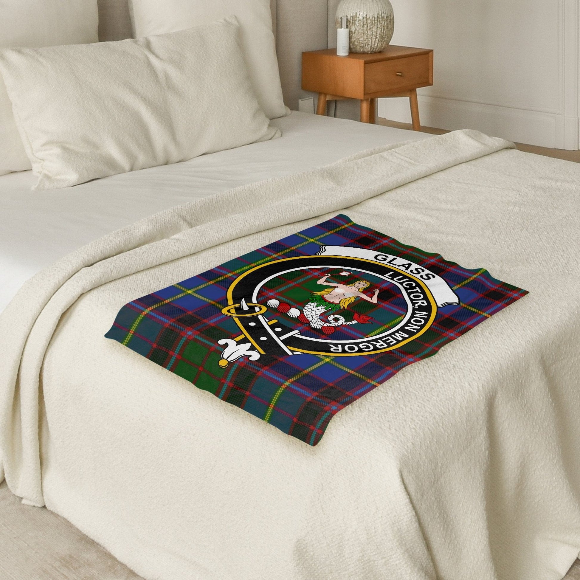 Scottish Clan Glass Crest Tartan Blanket