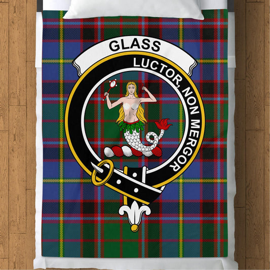 Scottish Clan Glass Crest Tartan Blanket