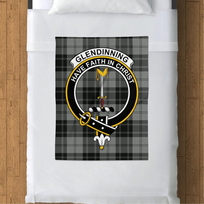 Scottish Clan Glendinning Crest Tartan Blanket