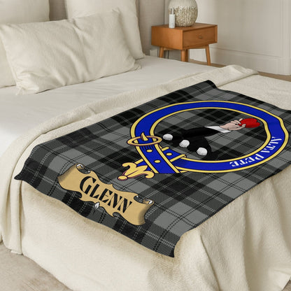 Scottish Clan Glenn Crest Tartan Blanket