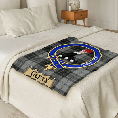 Scottish Clan Glenn Crest Tartan Blanket