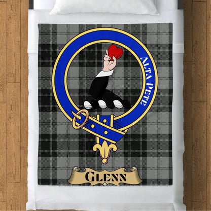 Scottish Clan Glenn Crest Tartan Blanket