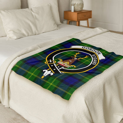 Scottish Clan Gordon Crest Tartan Blanket