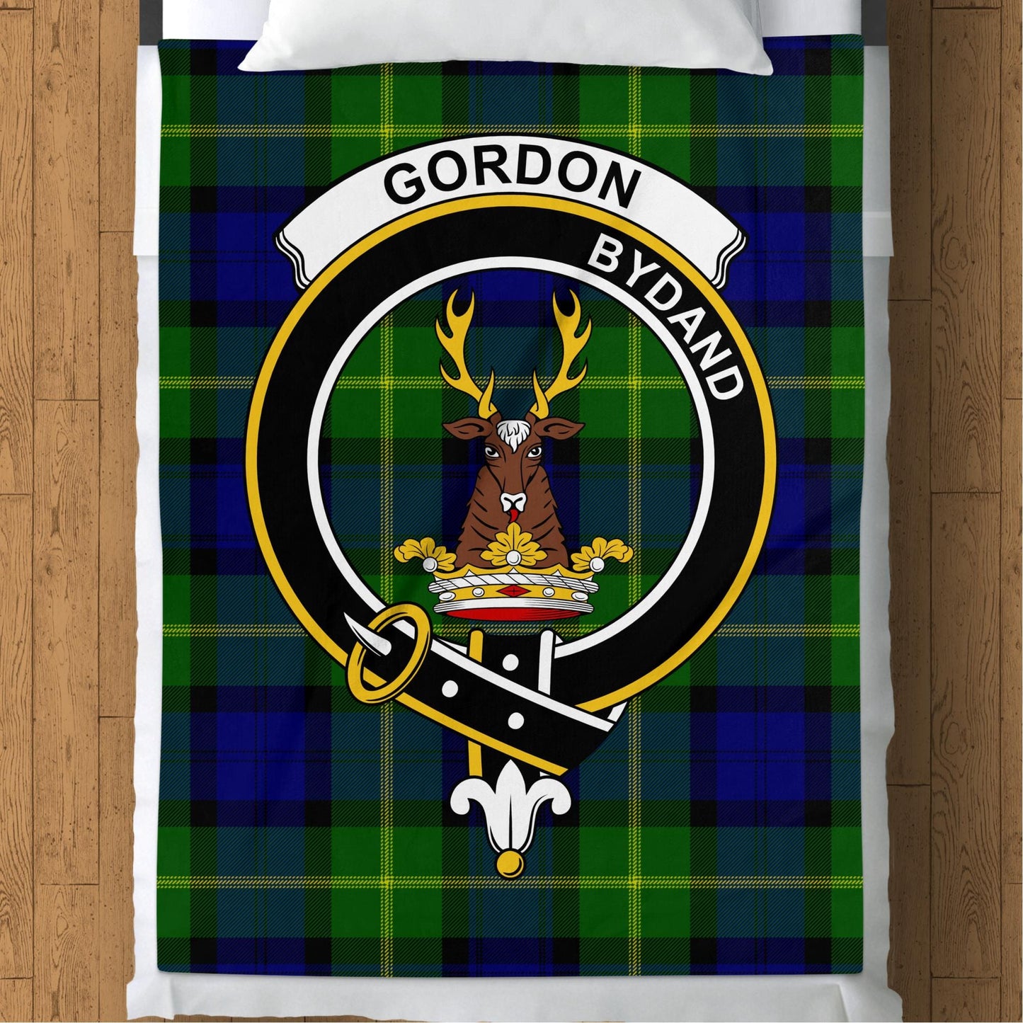 Scottish Clan Gordon Crest Tartan Blanket