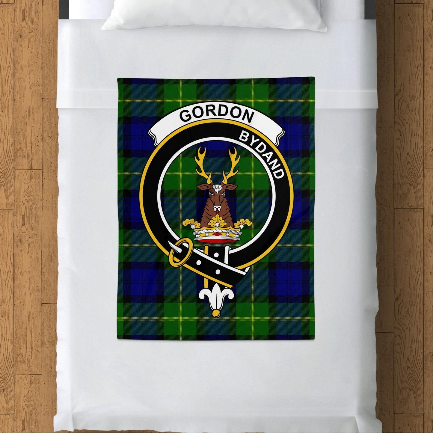 Scottish Clan Gordon Crest Tartan Blanket