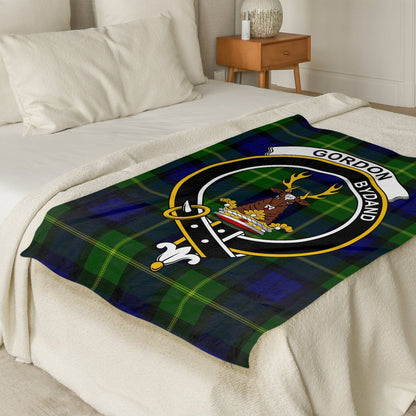 Scottish Clan Gordon Crest Tartan Blanket