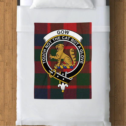 Scottish Clan Gow Crest Tartan Blanket