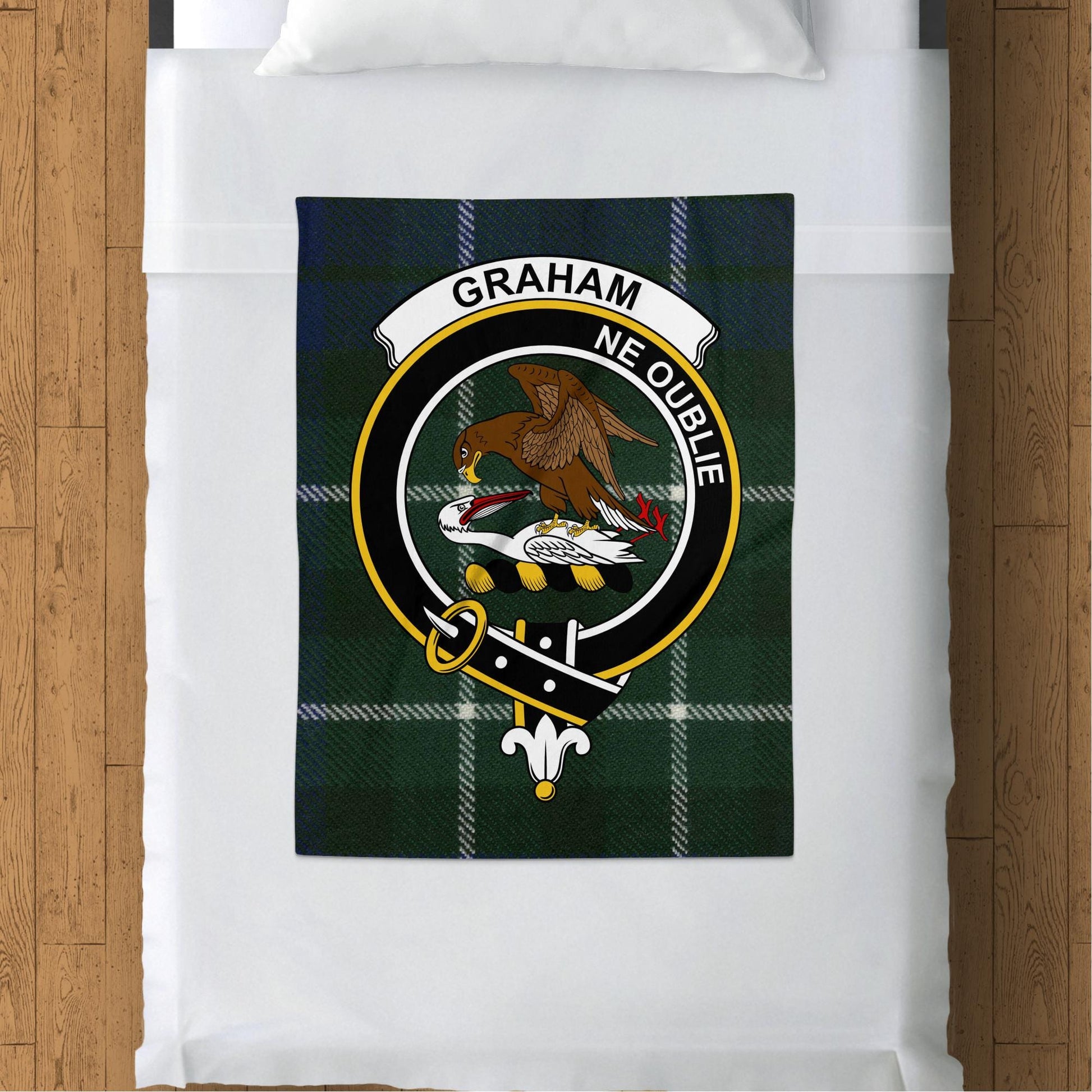 Scottish Clan Graham Crest Tartan Blanket