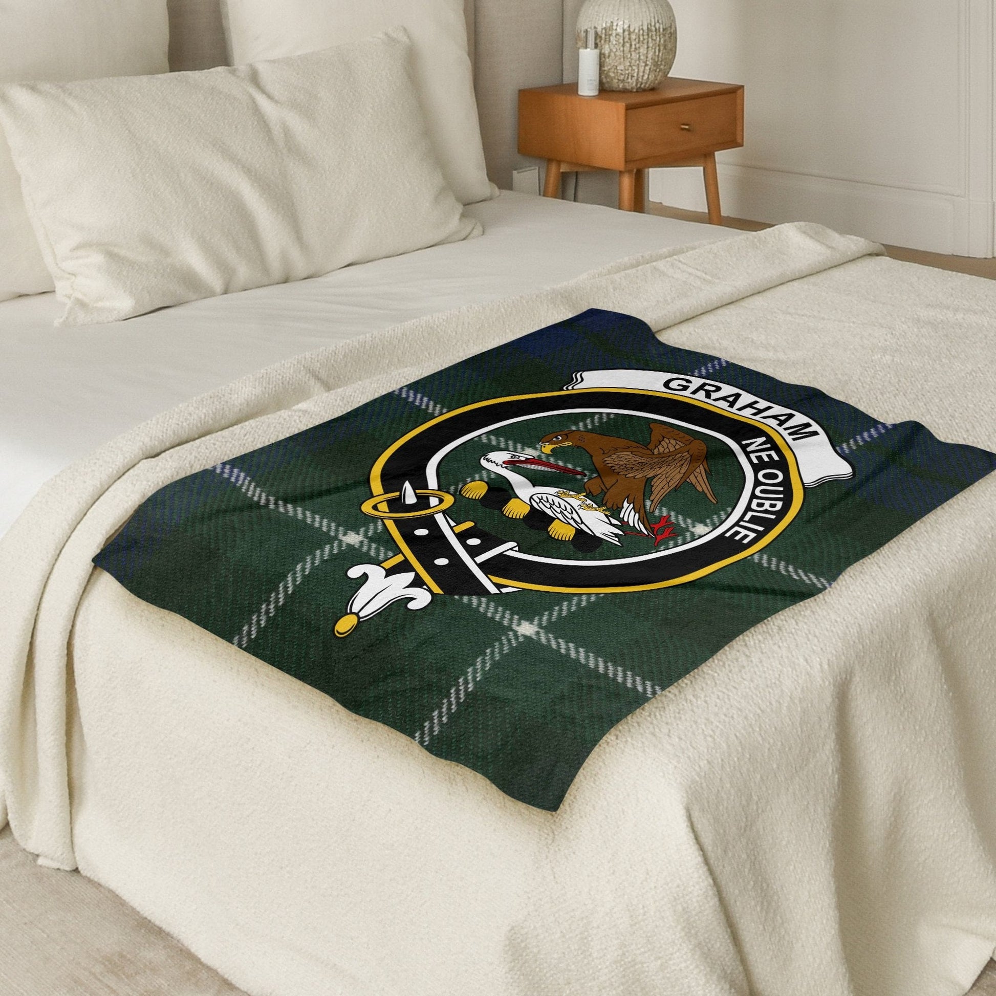 Scottish Clan Graham Crest Tartan Blanket