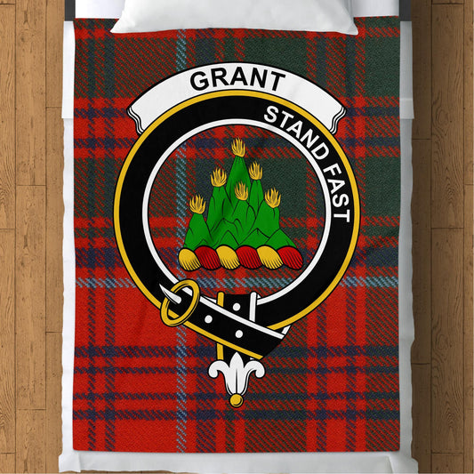 Scottish Clan Grant Crest Tartan Blanket