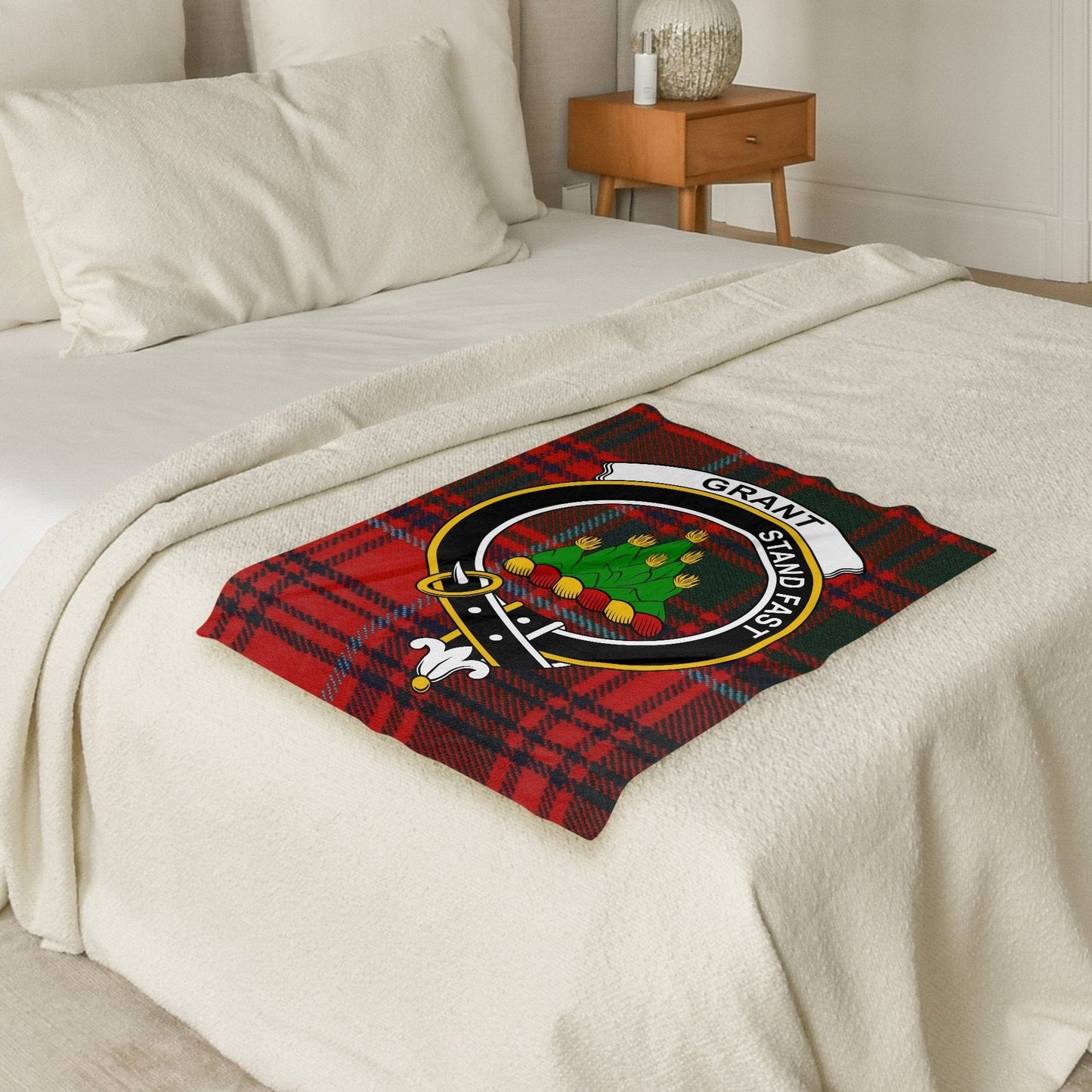 Scottish Clan Grant Crest Tartan Blanket