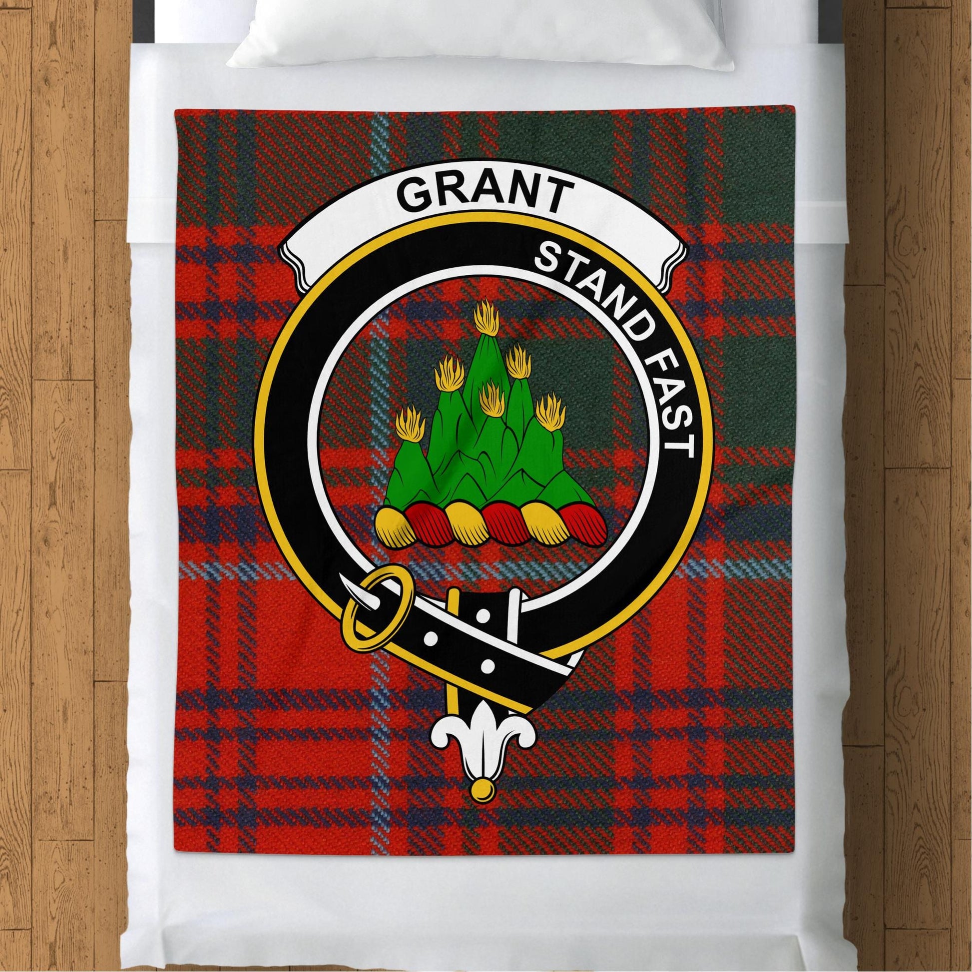 Scottish Clan Grant Crest Tartan Blanket