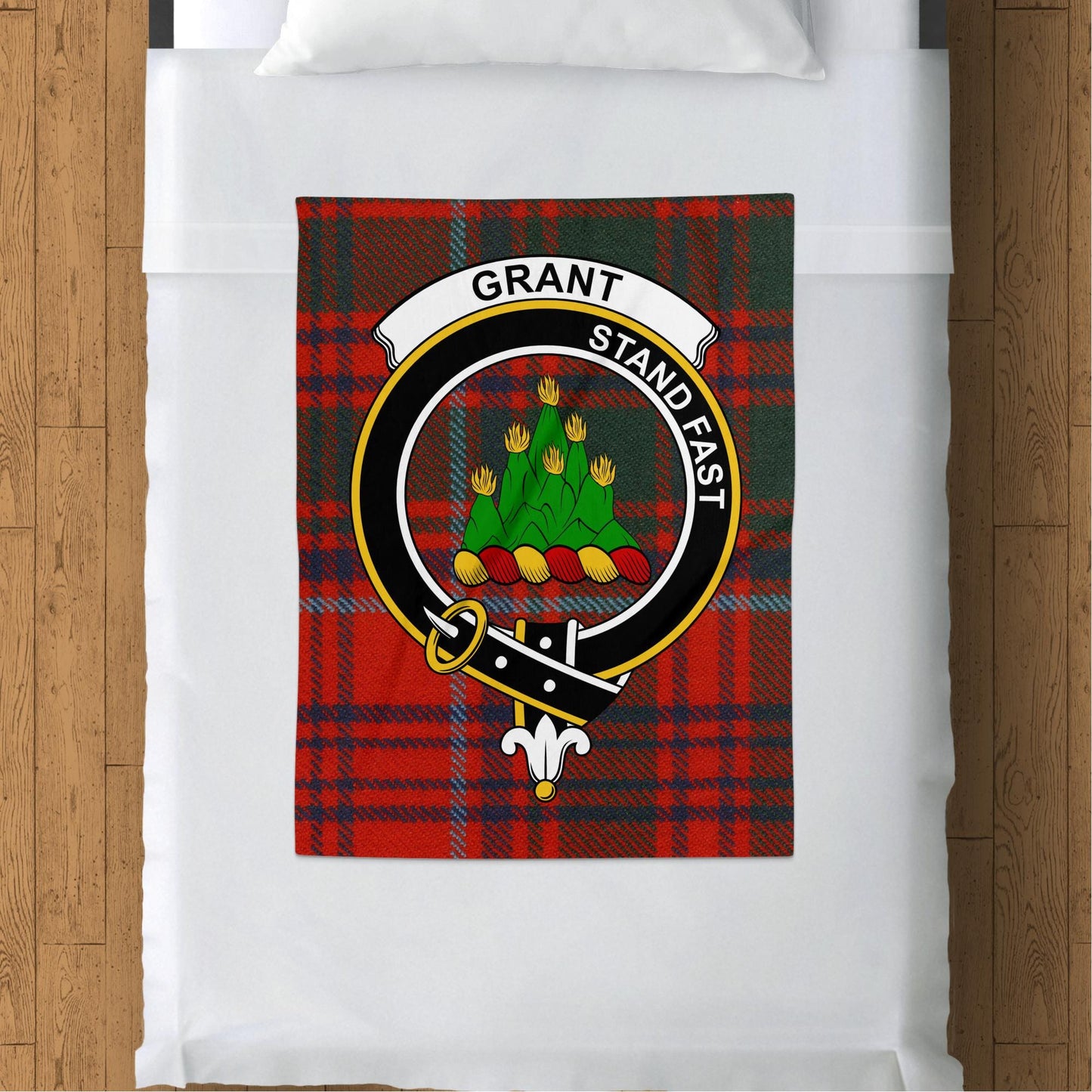 Scottish Clan Grant Crest Tartan Blanket