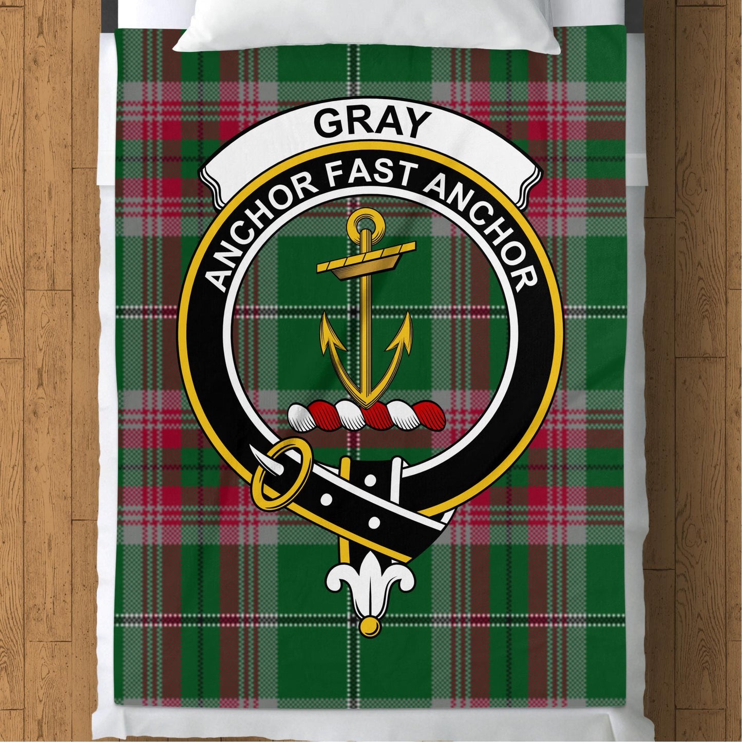 Scottish Clan Gray Crest Tartan Blanket