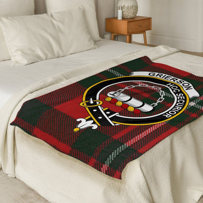 Scottish Clan Grierson Crest Tartan Blanket