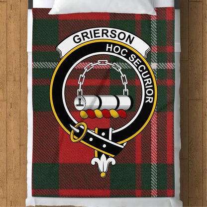 Scottish Clan Grierson Crest Tartan Blanket