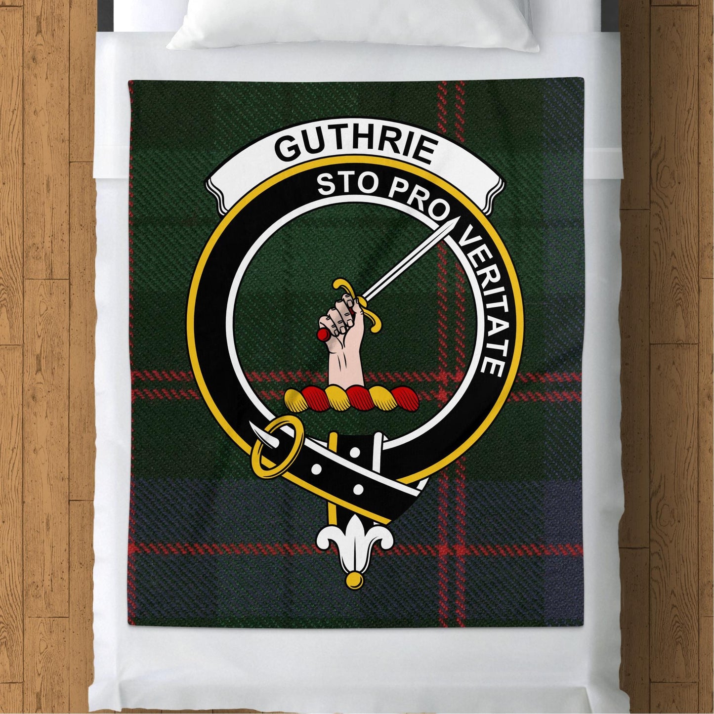 Scottish Clan Guthrie Crest Tartan Blanket