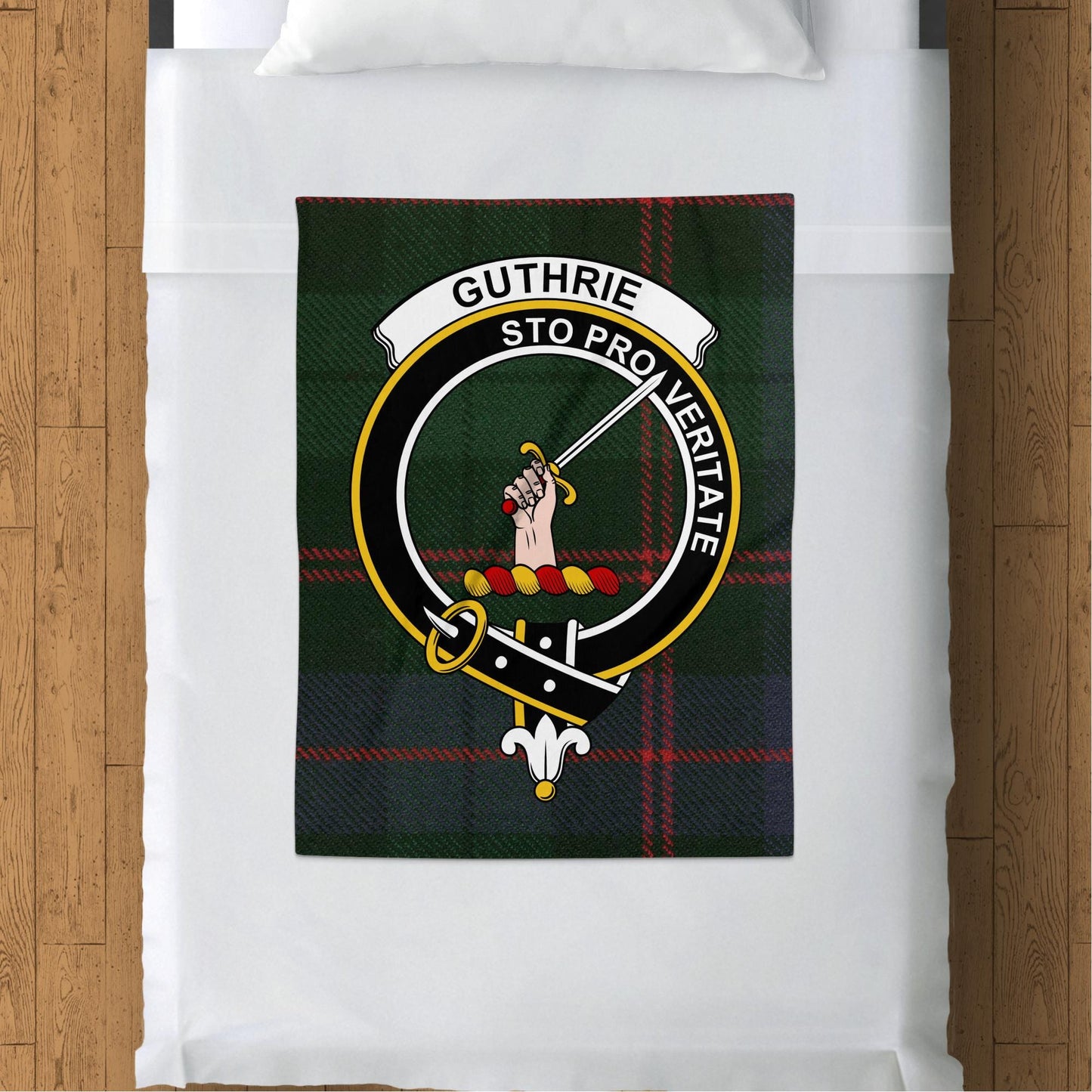 Scottish Clan Guthrie Crest Tartan Blanket